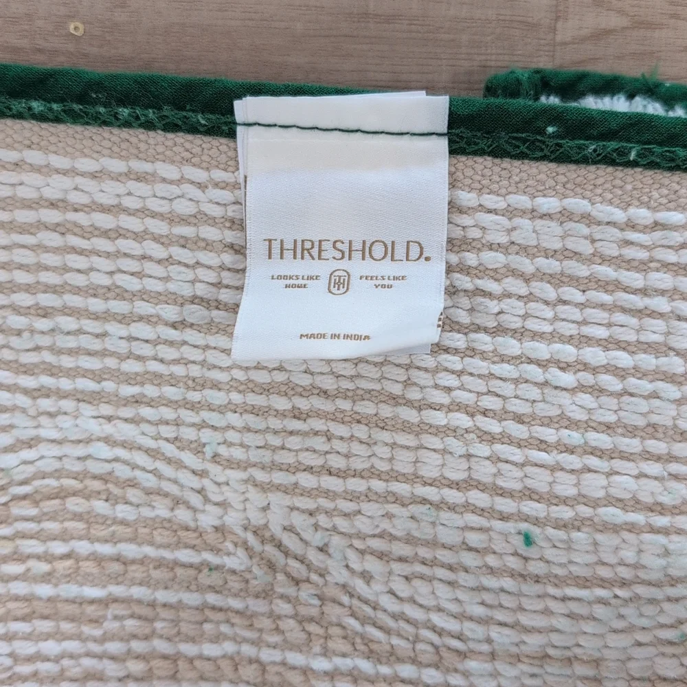 Green and White Tree Pattern Rug